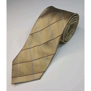 Jos A Bank Executive Collection Tie Gold W/ Red White Blue Stripes Silk 60x3.5
